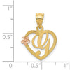 Two-Tone Heart Initial Pendants