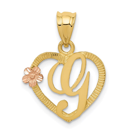 Two-Tone Heart Initial Pendants