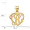 Two-Tone Heart Initial Pendants