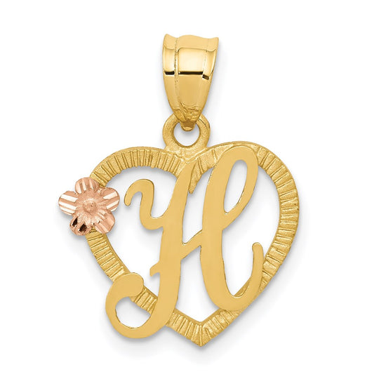 Two-Tone Heart Initial Pendants