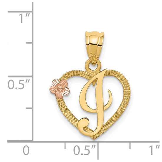 Two-Tone Heart Initial Pendants