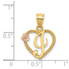 Two-Tone Heart Initial Pendants