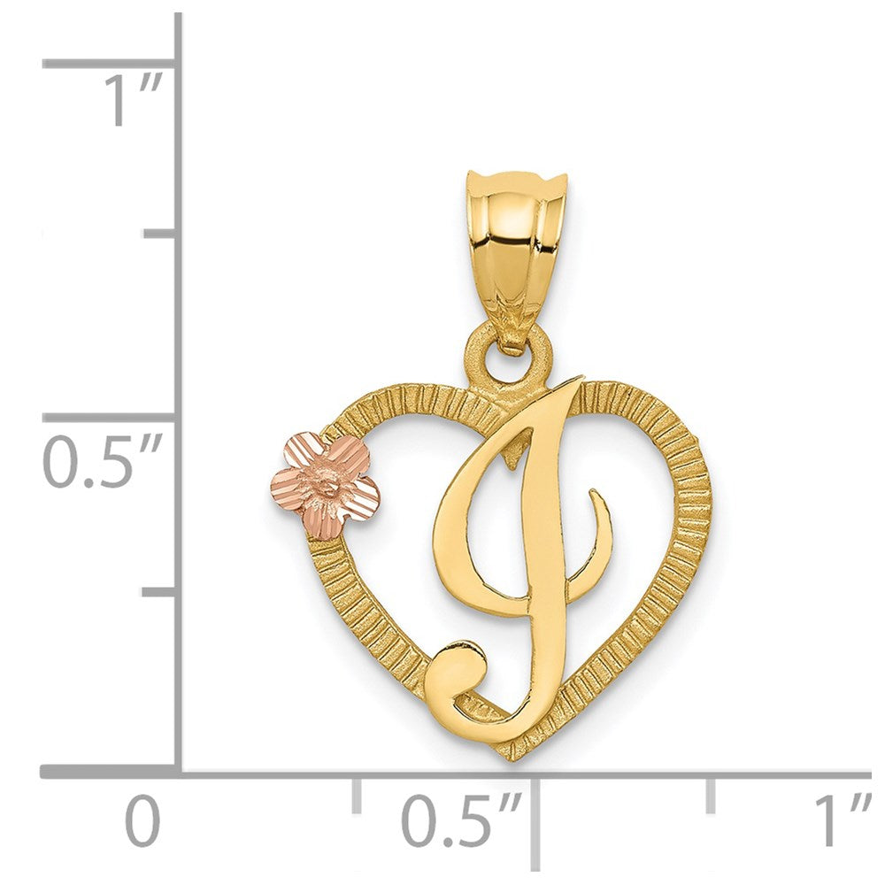 Two-Tone Heart Initial Pendants
