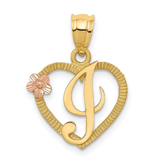 Two-Tone Heart Initial Pendants
