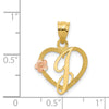 Two-Tone Heart Initial Pendants