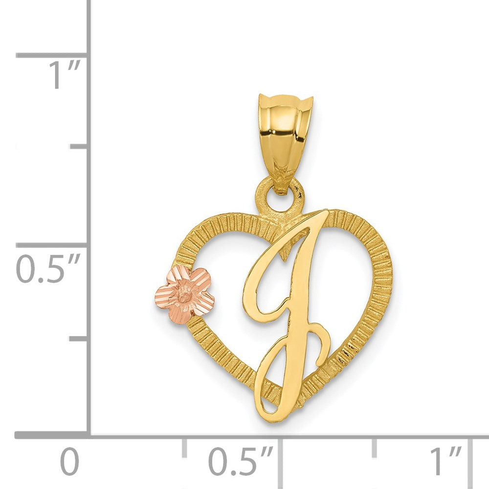 Two-Tone Heart Initial Pendants