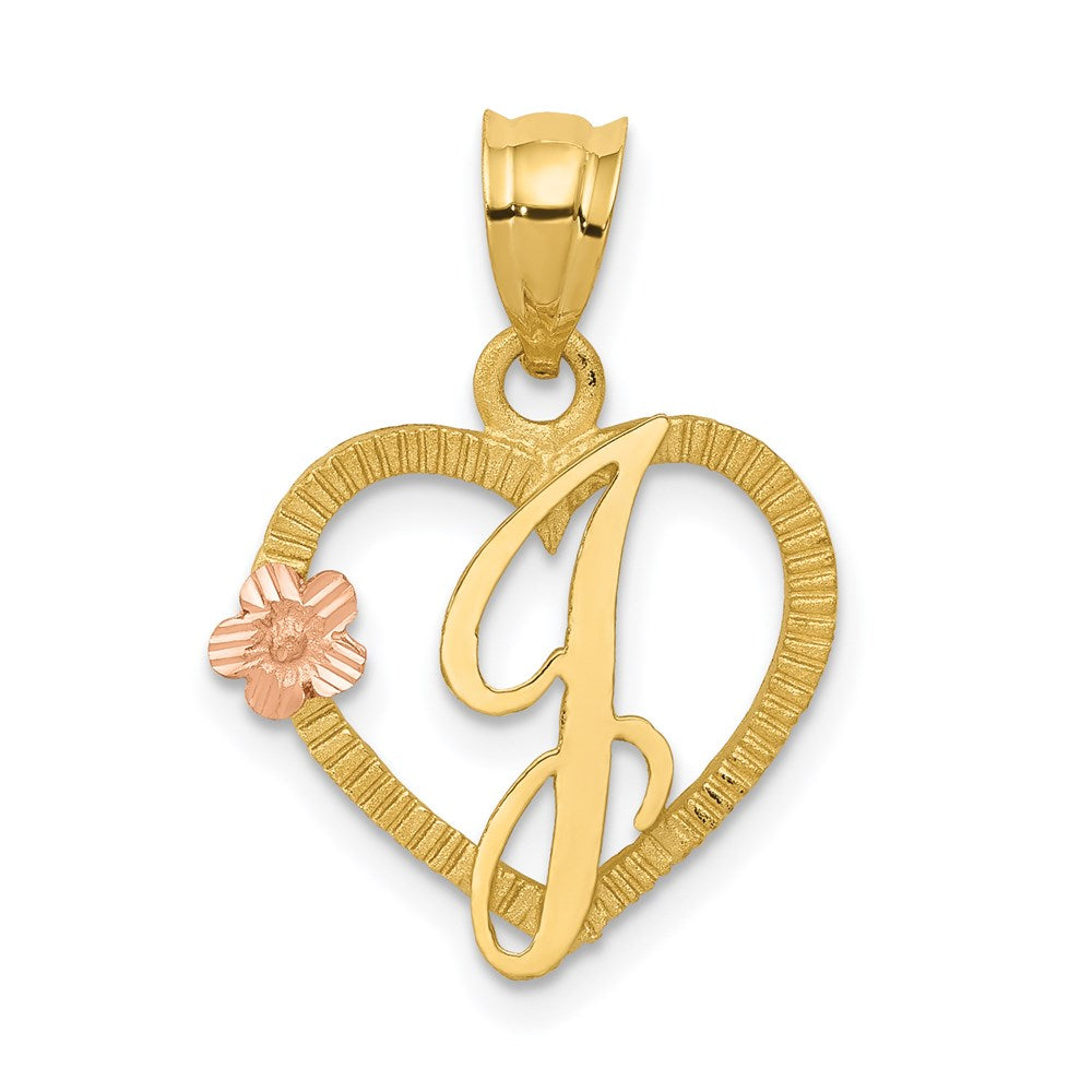 Two-Tone Heart Initial Pendants