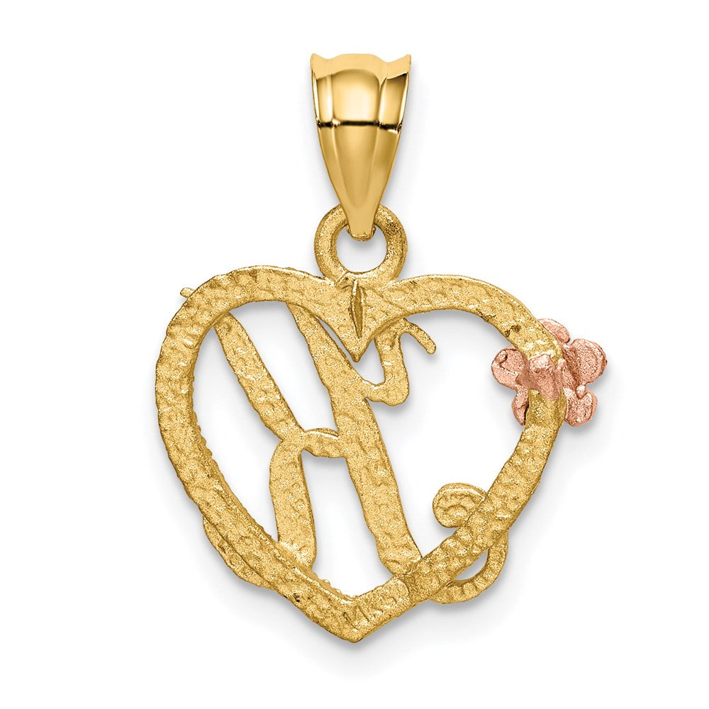 Two-Tone Heart Initial Pendants