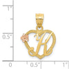 Two-Tone Heart Initial Pendants