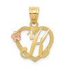 Two-Tone Heart Initial Pendants