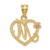 Two-Tone Heart Initial Pendants