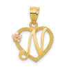 Two-Tone Heart Initial Pendants
