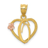 Two-Tone Heart Initial Pendants