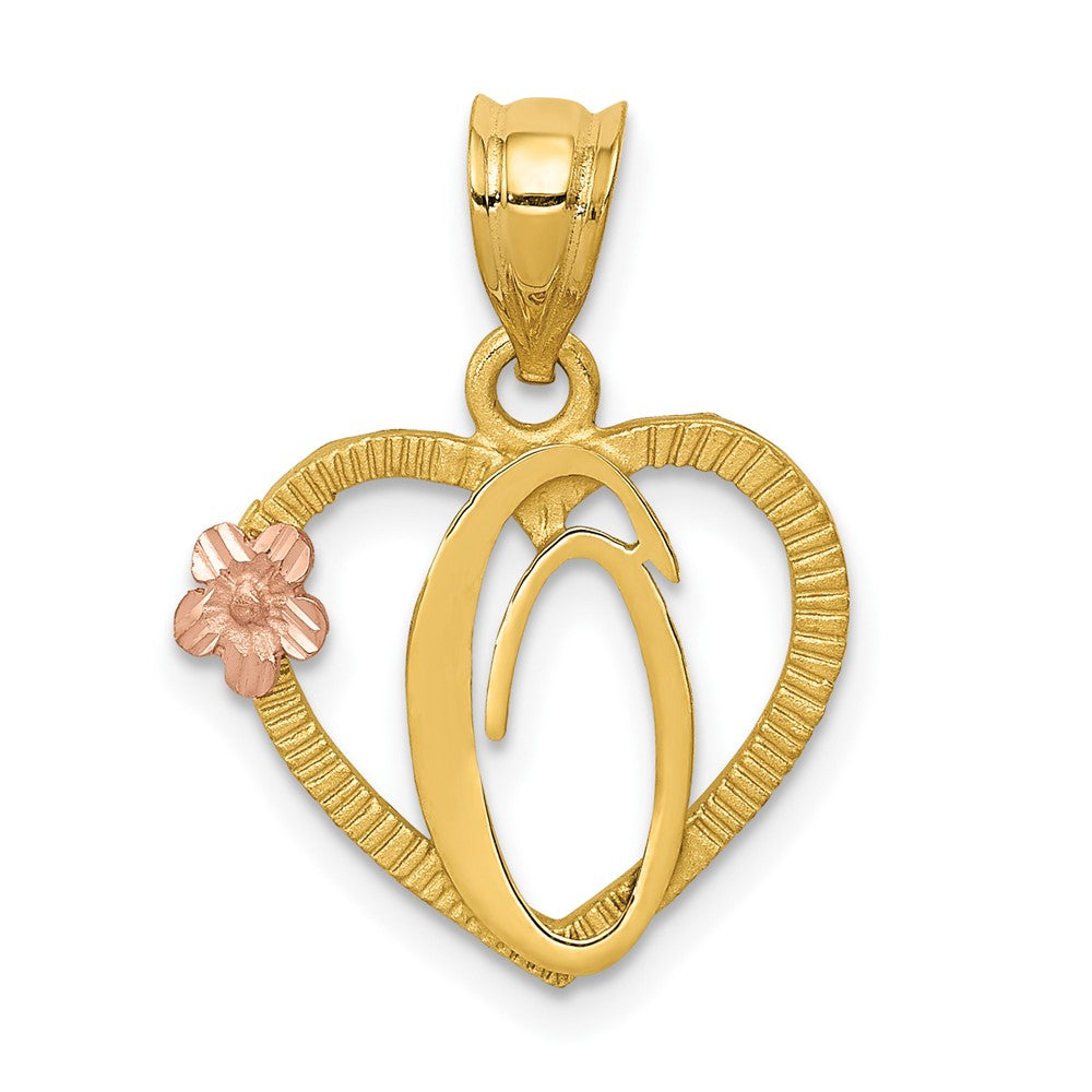 Two-Tone Heart Initial Pendants