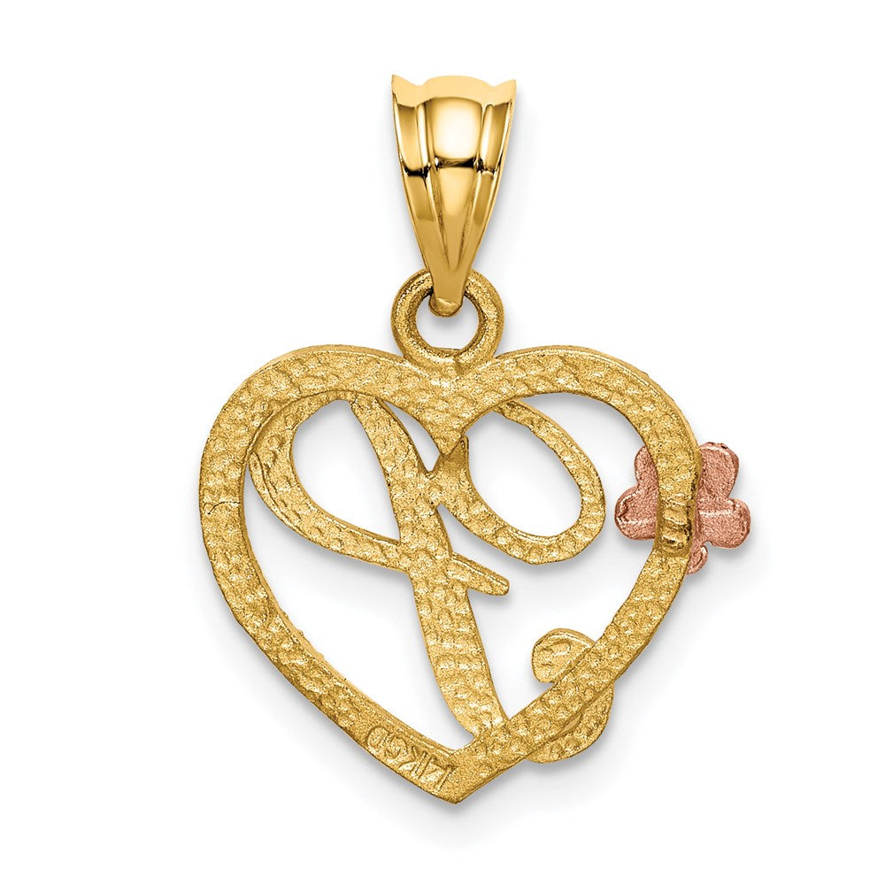 Two-Tone Heart Initial Pendants