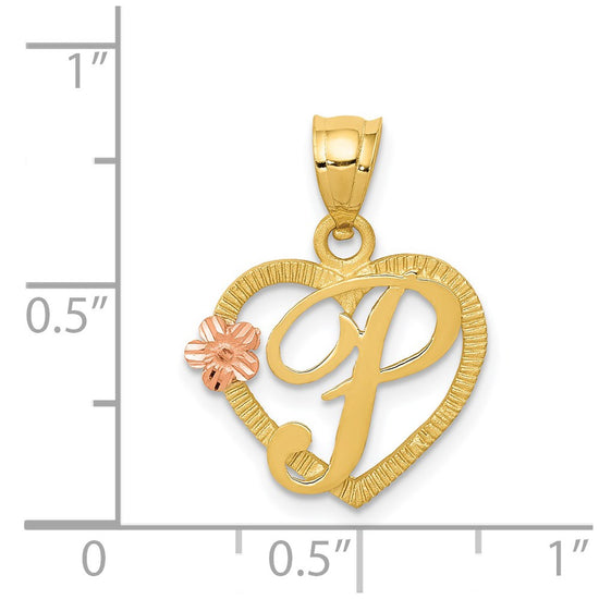 Two-Tone Heart Initial Pendants