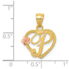 Two-Tone Heart Initial Pendants