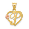 Two-Tone Heart Initial Pendants
