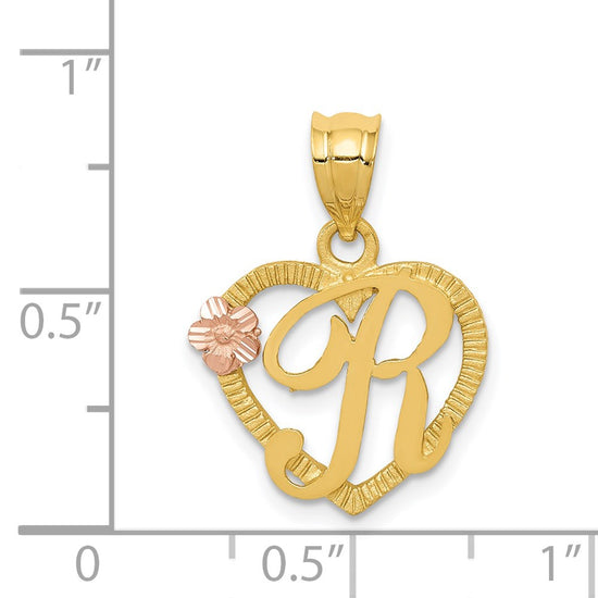 Two-Tone Heart Initial Pendants
