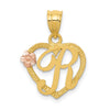 Two-Tone Heart Initial Pendants