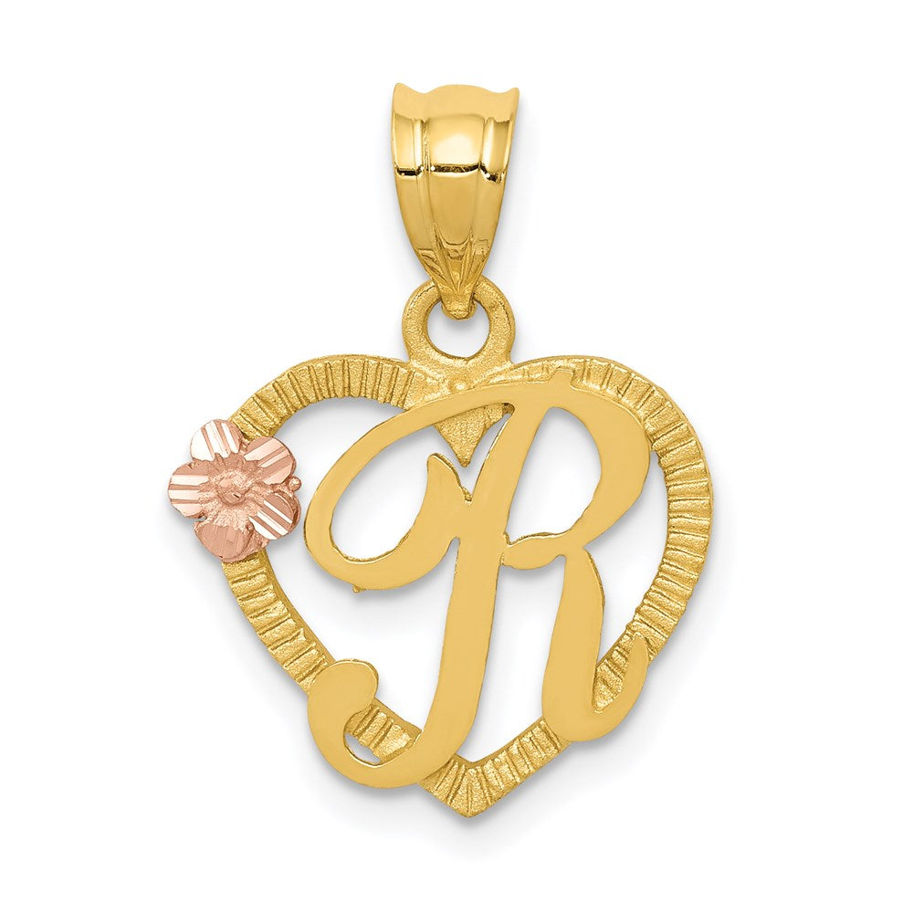 Two-Tone Heart Initial Pendants