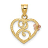 Two-Tone Heart Initial Pendants
