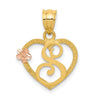 Two-Tone Heart Initial Pendants