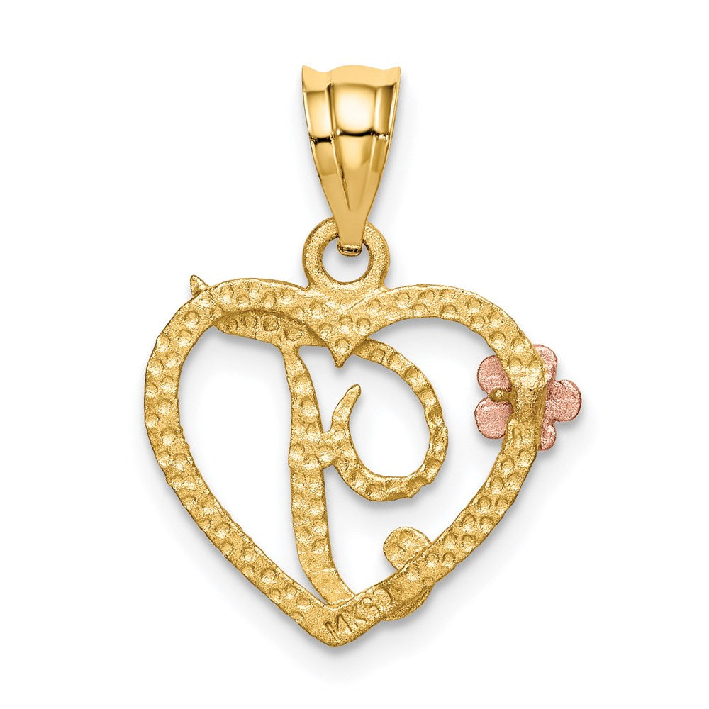 Two-Tone Heart Initial Pendants