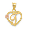 Two-Tone Heart Initial Pendants