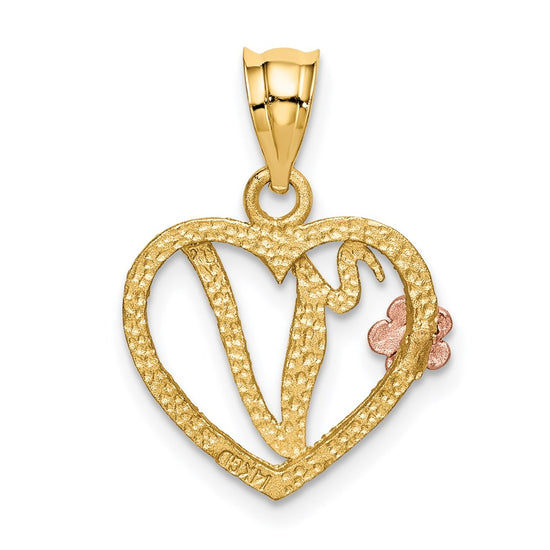 Two-Tone Heart Initial Pendants