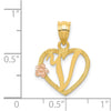 Two-Tone Heart Initial Pendants