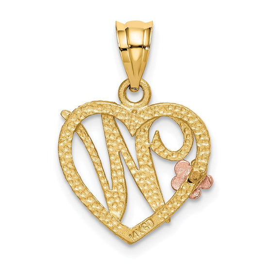 Two-Tone Heart Initial Pendants