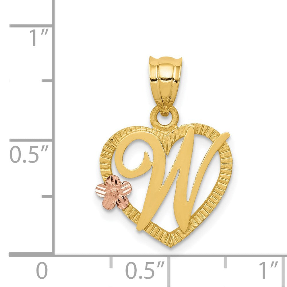 Two-Tone Heart Initial Pendants