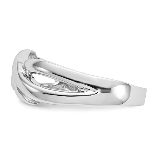 14k White Gold Polished X Dome Ring