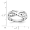 14k White Gold Polished X Dome Ring