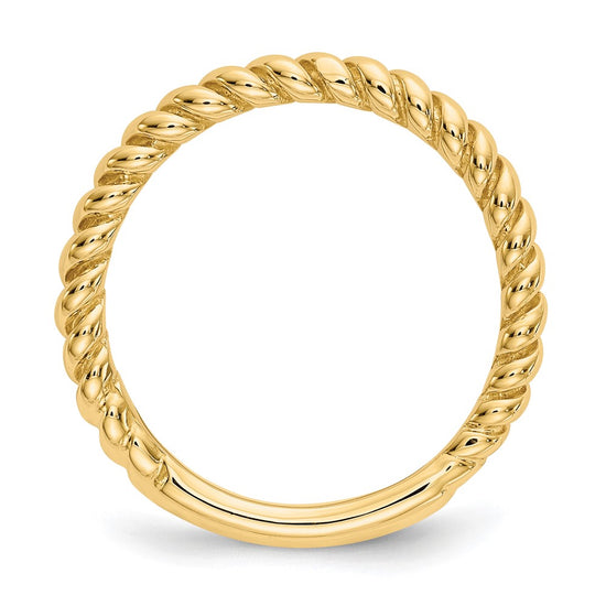 Gold Polished Twisted Band Ring
