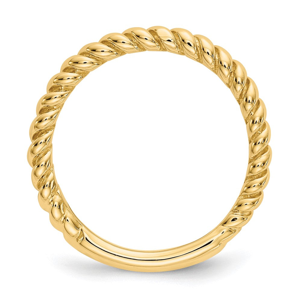 Gold Polished Twisted Band Ring