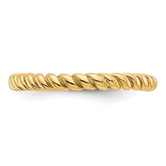 Gold Polished Twisted Band Ring