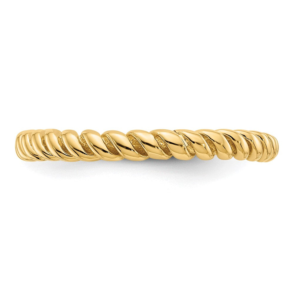 Gold Polished Twisted Band Ring