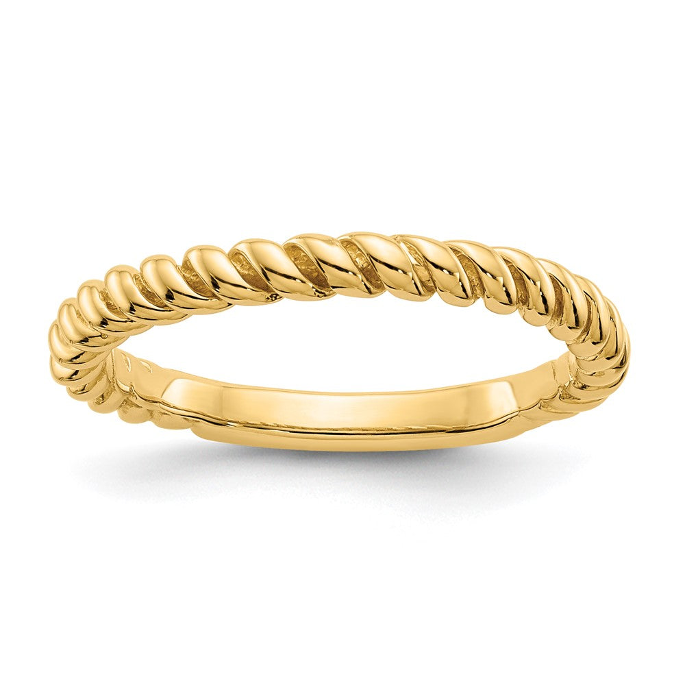 Gold Polished Twisted Band Ring