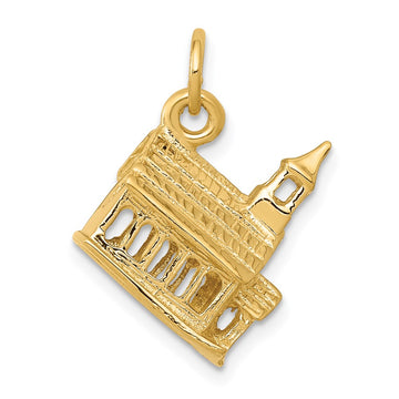 14k 3-D Church Building Charm
