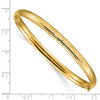 14k 3/16 Polished Diamond-cut Fancy 4.75mm Hinged Oval Bangle Bracelet