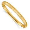14k 4/16 Polished Diamond-cut Fancy 6.50mm Hinged Oval Bangle Bracelet