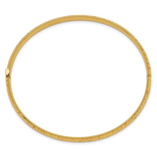 Gold Hammered Hinged Bangles