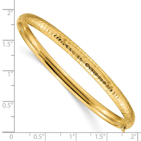 Gold Hammered Hinged Bangles