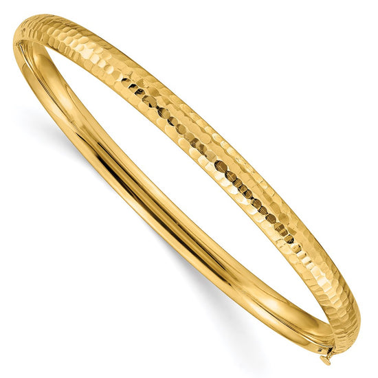 Gold Hammered Hinged Bangles