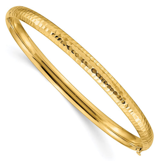 Gold Hammered Hinged Bangles
