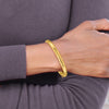 14k 4/16 Polished Fancy Hammered 6.50mm Hinged Oval Bangle Bracelet
