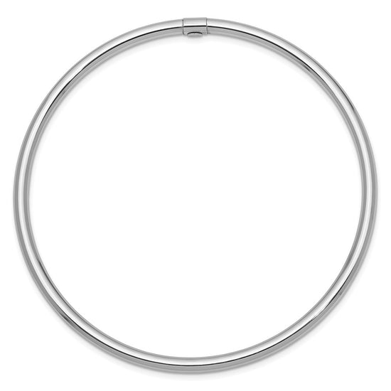 14k White Gold Polished Round Tube 3.00mm Slip-on Round Bangle Bracelet