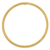 14k Polished Diamond-cut Tube 3.00mm Slip-on Round Bangle Bracelet